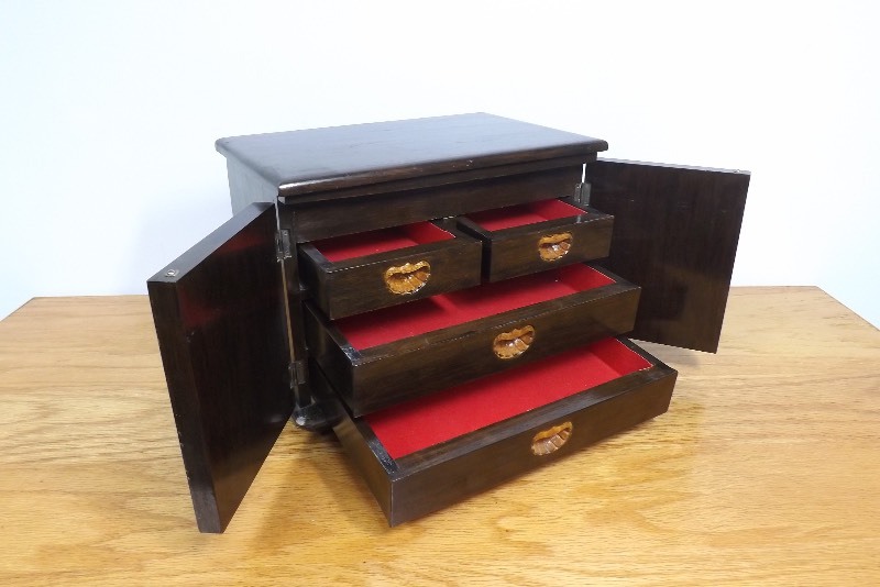 Vintage Carved Wood Jewelry Box