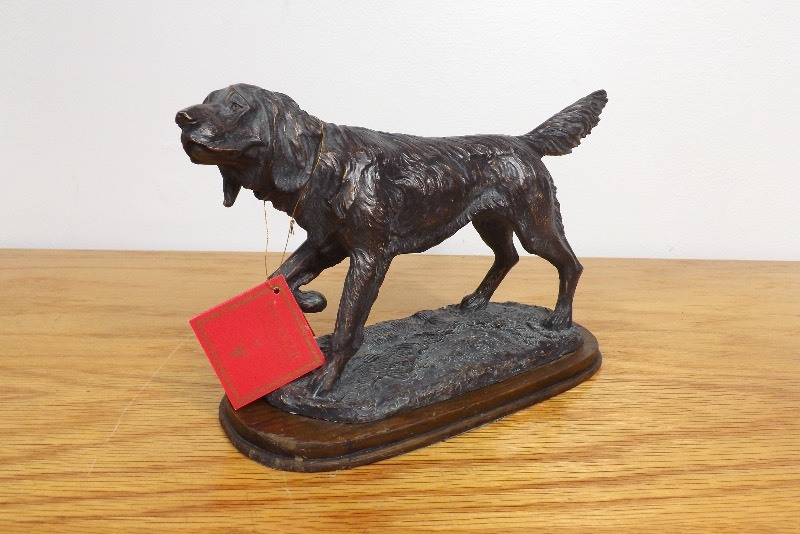 Vintage Bronze Dog Sculpture by Dezine