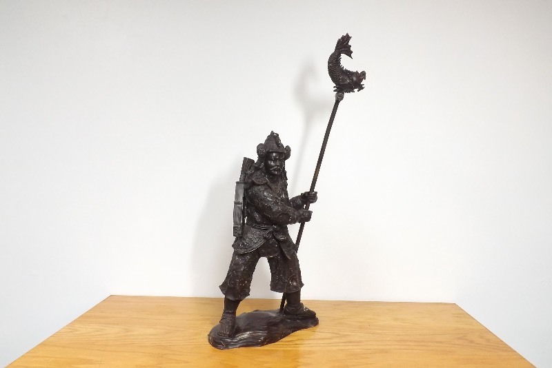 Large 32 Bronze Asian Warrior Statue