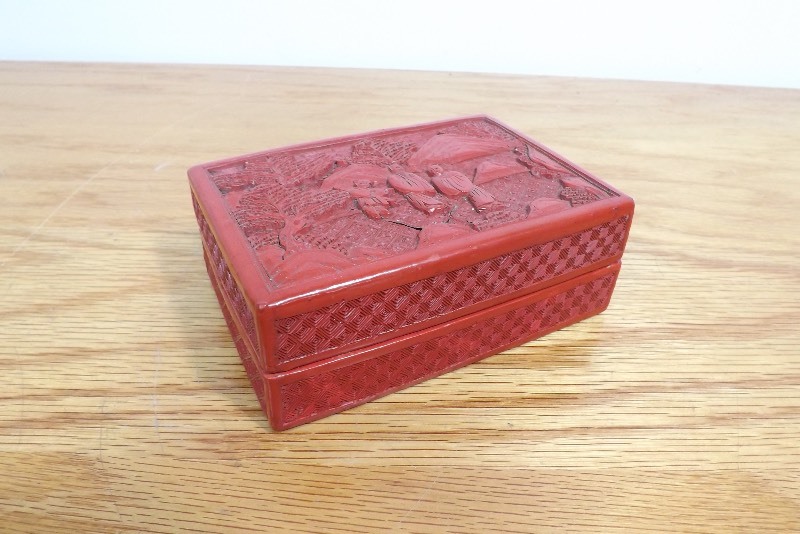 Antique Cinnabar Lacquer Box
