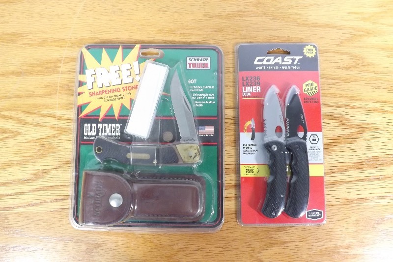 2 NIB Schrade 60t, and Coast Pocket Knives