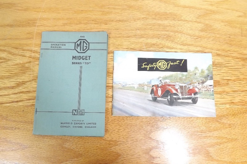 Vintage 1951 MG Midget TD Sports Car Sales Brochure, and Manual