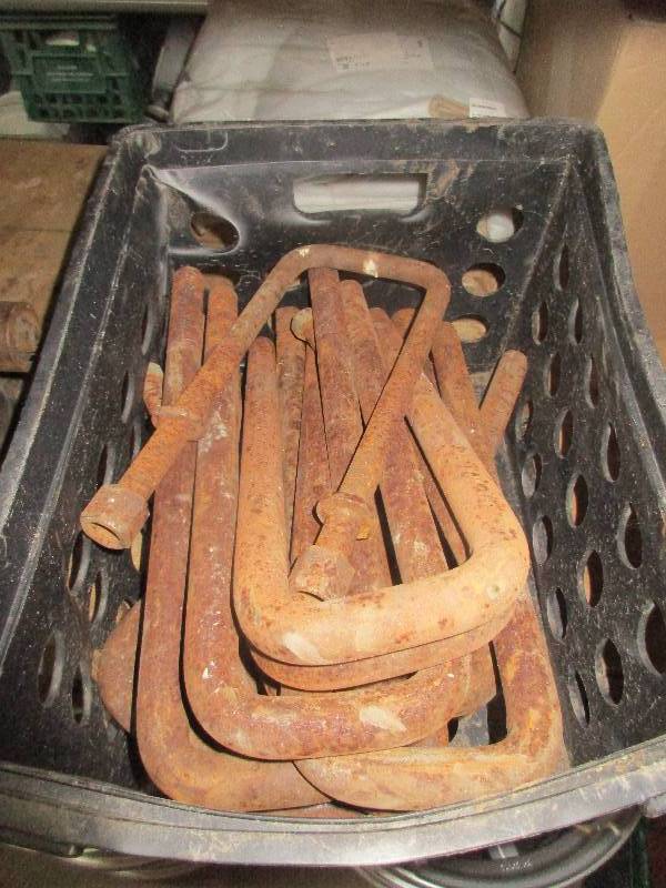 lot 12 image: bin of U-bolts
