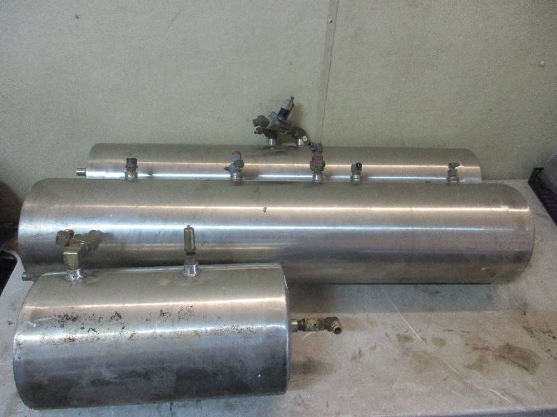 lot 37 image: 3 stainless steel storage tanks