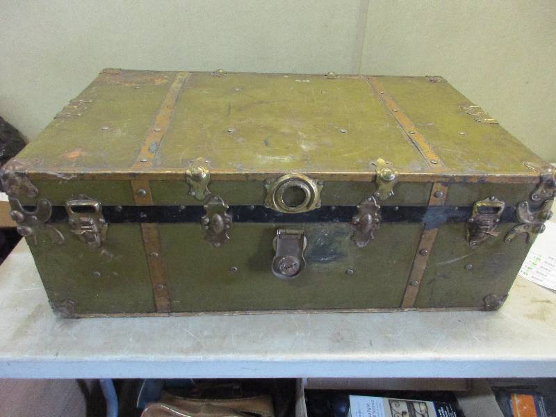 lot 136 image: antique trunk