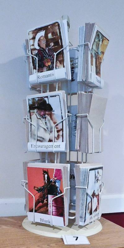 display rack of greeting cards