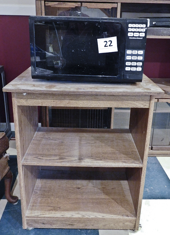 700W microwave and cart