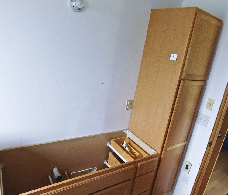 bathroom vanity and cupboard