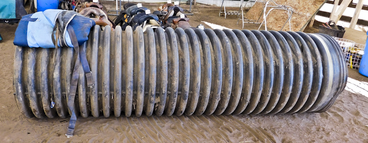 2 large black tubes