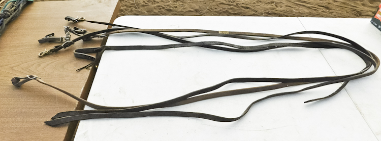 Two Sets Leather Split Reins