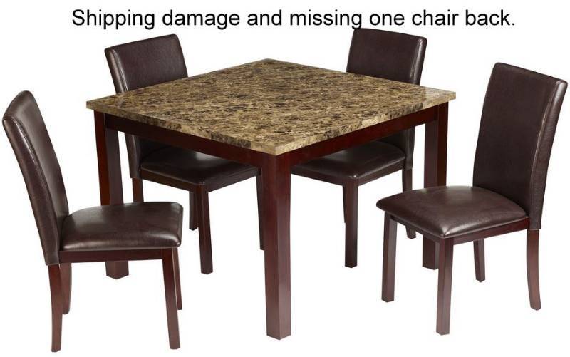 lot 21 image: alcove 5-Pc. Marble-Look Dining Set