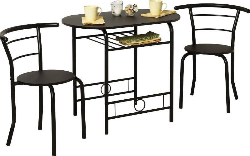 lot 43 image: alcove 3-Pc. Small Space Bistro Set - Black Color