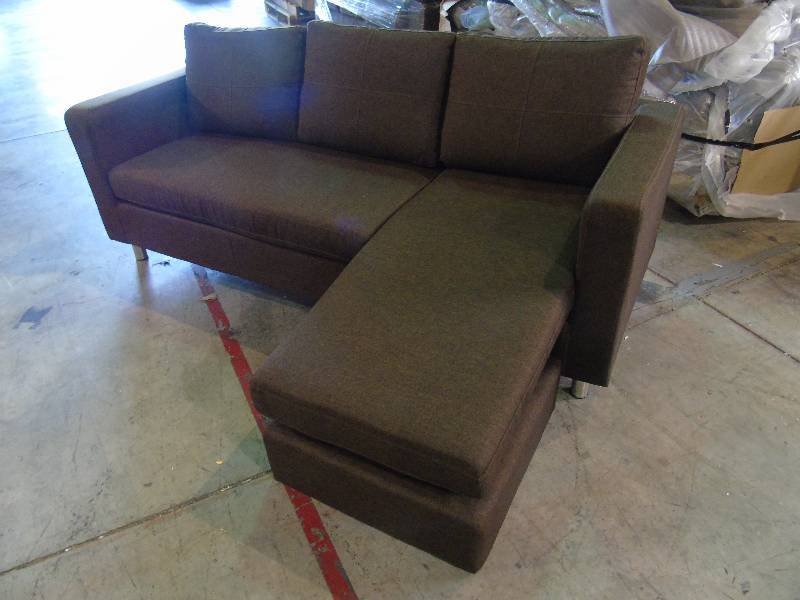 lot 23 image: alcove Sofa with Chaise - Dark Brown