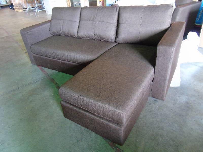 lot 32 image: alcove Sofa with Chaise - Dark Brown