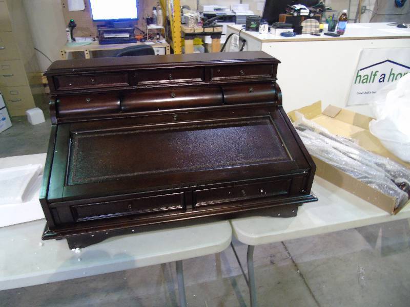 lot 134 image: Coaster Transitional Secretary Desk - Cherry