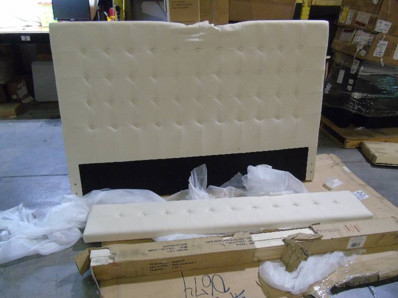 lot 144 image: Modway Skye Platform Bed - King - Ivory Color