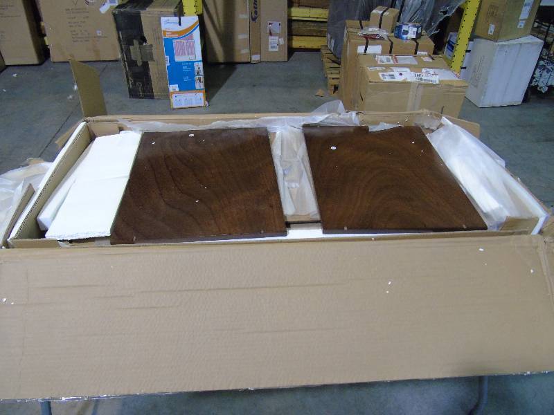 lot 190 image: Shuttered Door TV Stand - Brown Color