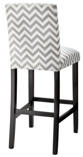 lot 191 image: Uptown 30 Barstool - Grey & White Chevron
