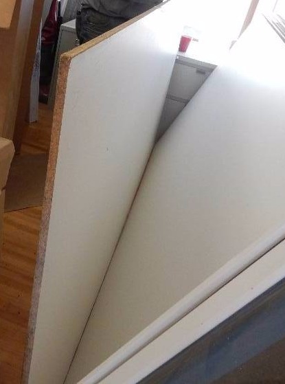 5 Sheets of 49in x 97 in x 14 in Melamine, 2 sided sheets.
