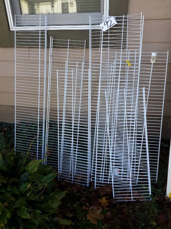 Misc. Pieces of metal wire shelving as shown..