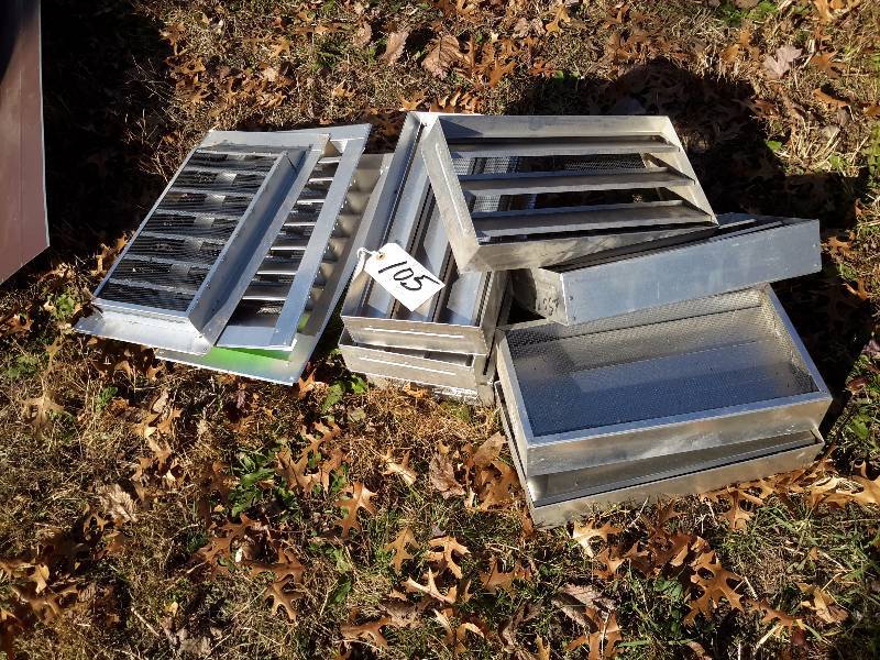 7, 8in x 15 in louvered vents  3, 8in x 16 in louvered vents