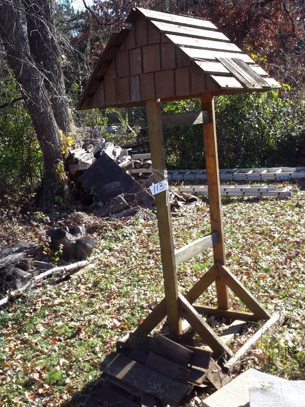 Small Awning type of cover with cedar shake shingles
