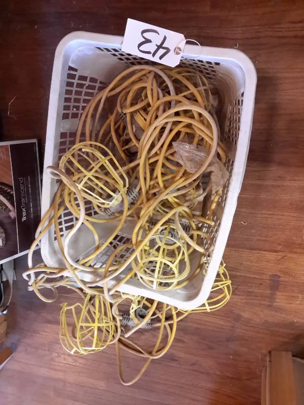 Temporary Lighting.. 9 Bulbs and cord.. We think at least 50 ft