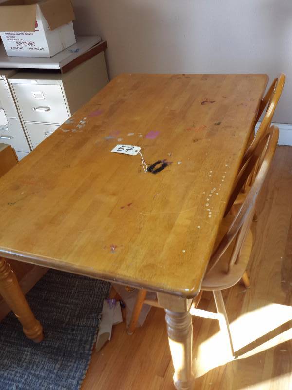 Butcher Block Table and 2 Chairs