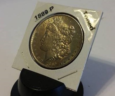 (Blue Shadow Toned) 1889-P (Philadelphia Mint) Morgan Silver Dollar
