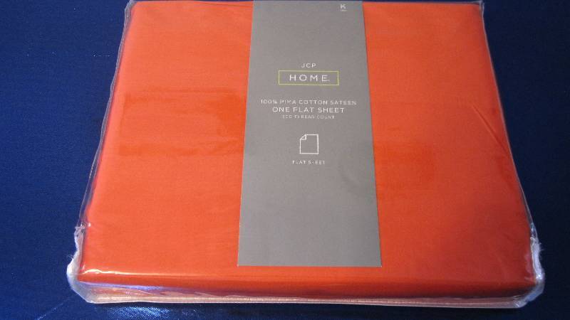 King Size Orange Flat Sheet - 300 Thread Count