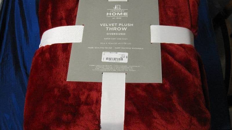 Rustic Red Velvet Plush Throw