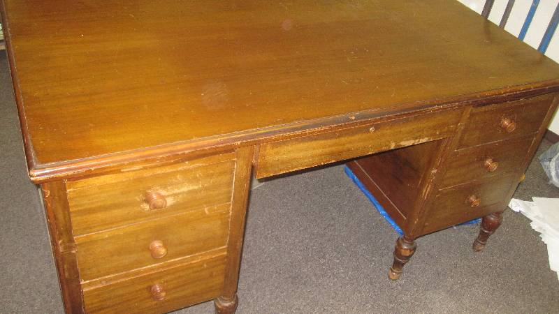 lot 1 image: Antique Executive Desk