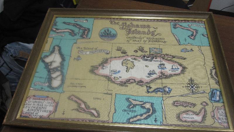 lot 47 image: 2 framed Bahamas and Jamaica maps