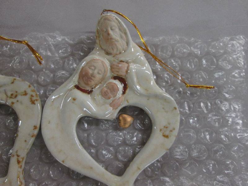 Lot of 5 Stoneware Holy Family Chri...