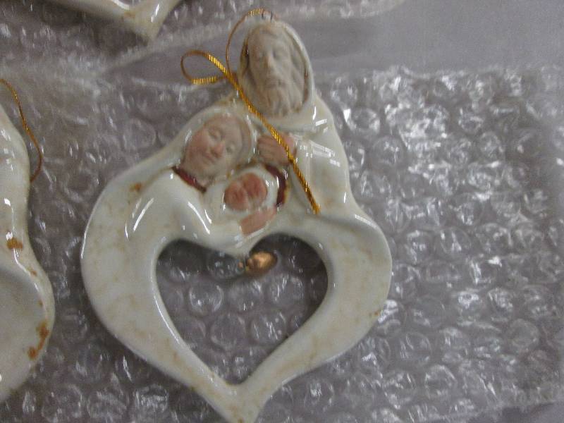 Lot of 5 Stoneware Holy Family Chri...