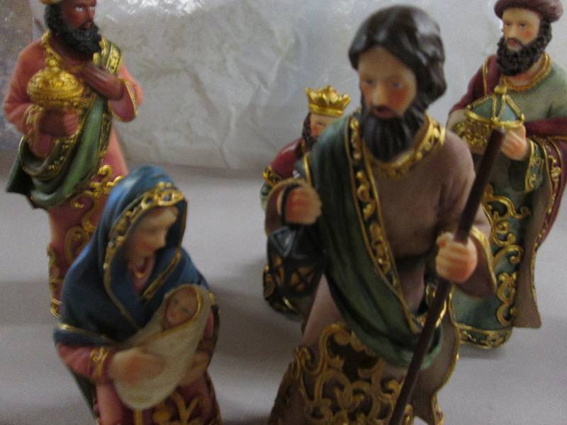 5 pc 7 inch Resin Nativity Set...