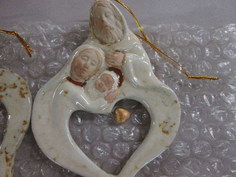 Lot of 5 Stoneware Holy Family Chri...