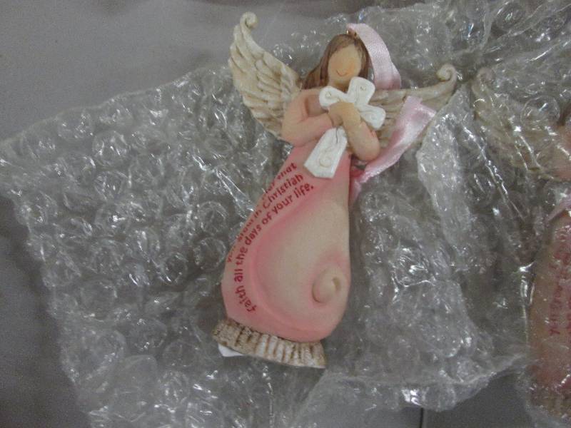 Lot of 5 4 inch Faith Angel Orname...