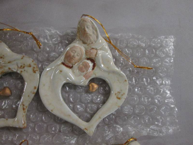 Lot of 5 Stoneware Holy Family Chri...