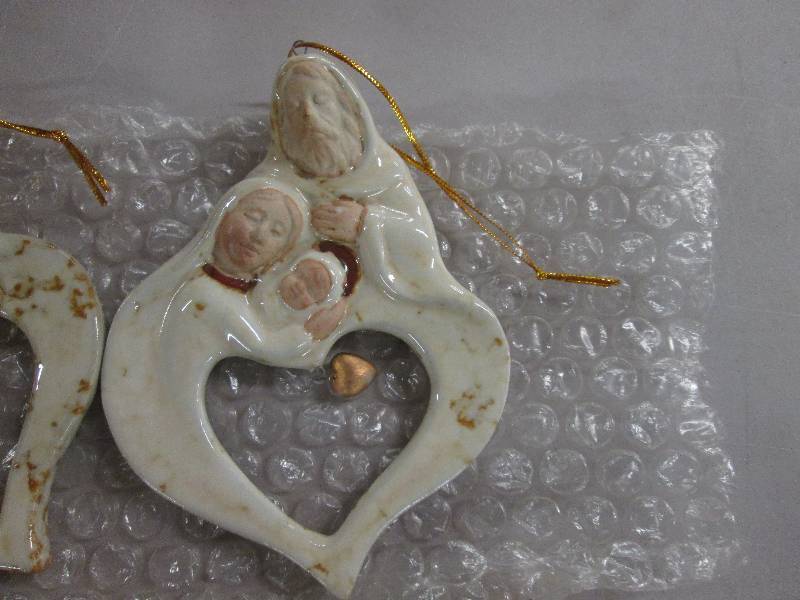 Lot of 5 Stoneware Holy Family Chri...