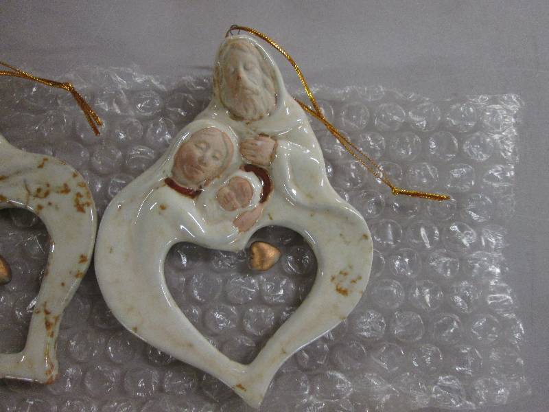 Lot of 5 Stoneware Holy Family Chri...