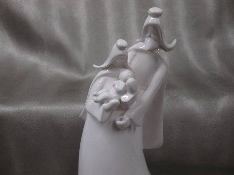 13.5 inch Glazed White Ceramic Holy...