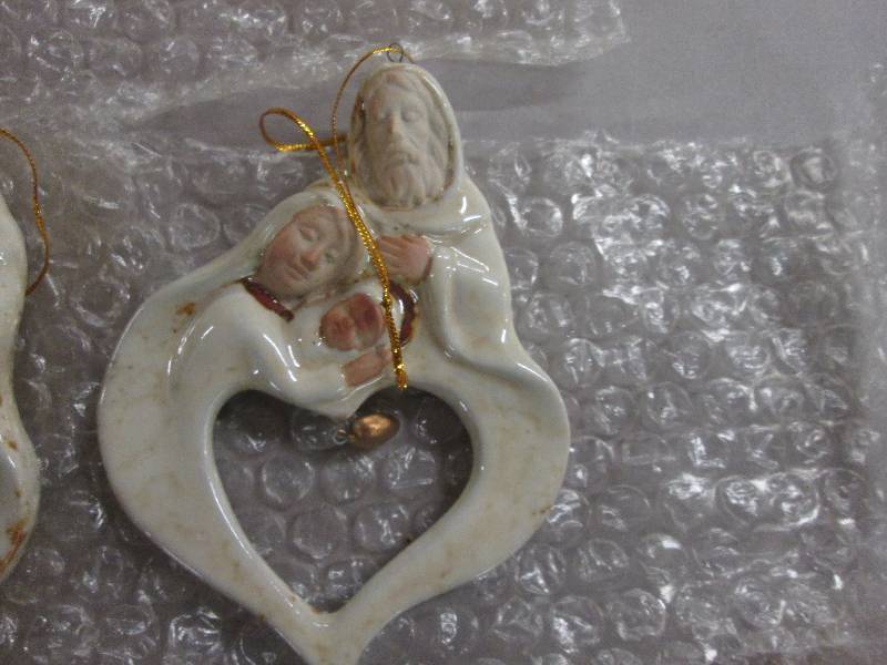 Lot of 3 Stoneware Holy Family Chri...
