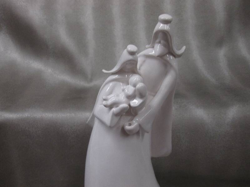 13.5 inch Glazed White Ceramic Holy...