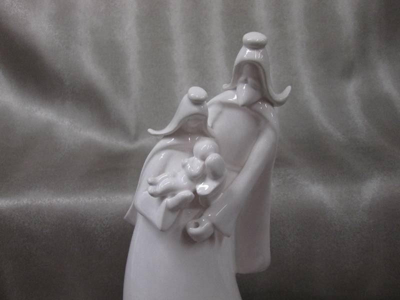13.5 inch Glazed White Ceramic Holy...