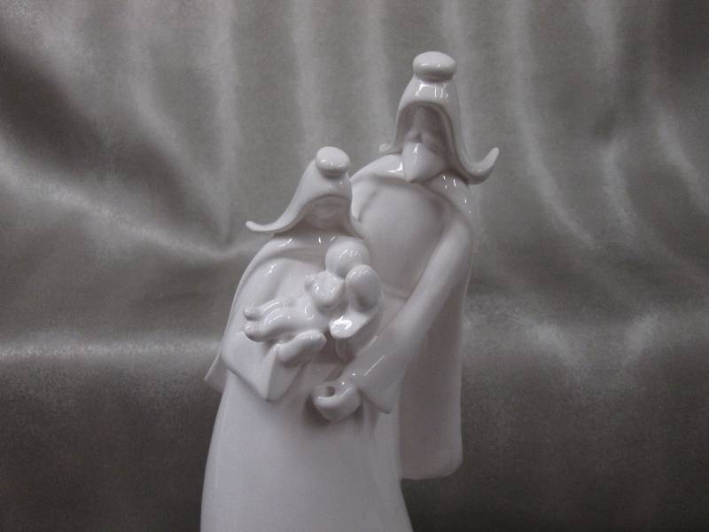 13.5 inch Glazed White Ceramic Holy...