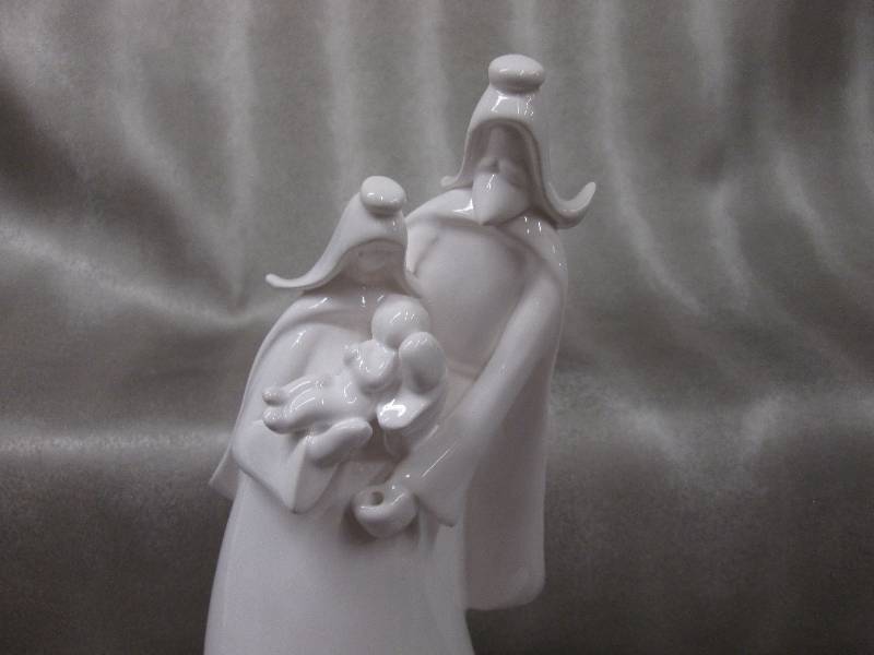 13.5 inch Glazed White Ceramic Holy...