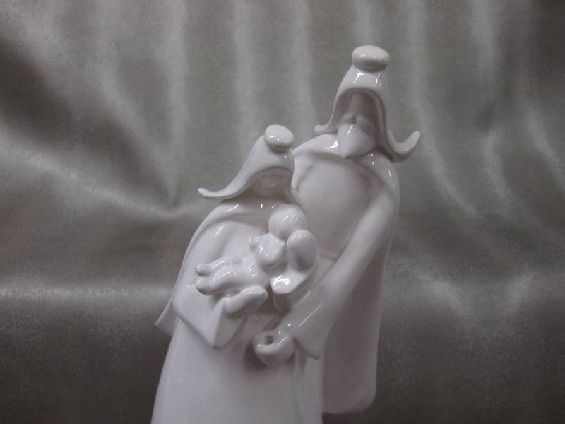 13.5 inch Glazed White Ceramic Holy...