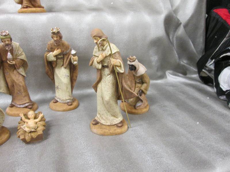 Lot of 3 9 pc Ceramic Nativity Set...