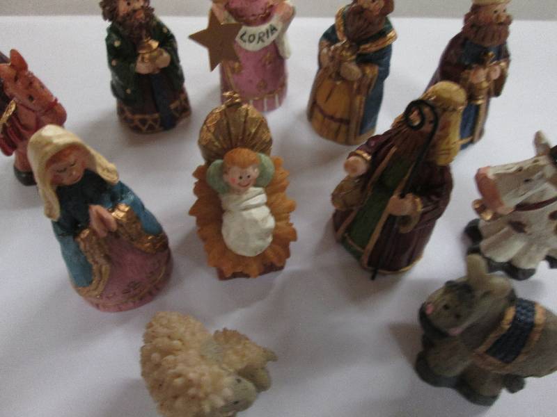 Lot of 4  Miniature 11 pc Nativity...